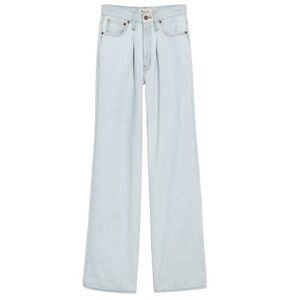 Madewell Super-Wide Leg Jeans Olcott Wash Pleated Edition Light Blue Size 30